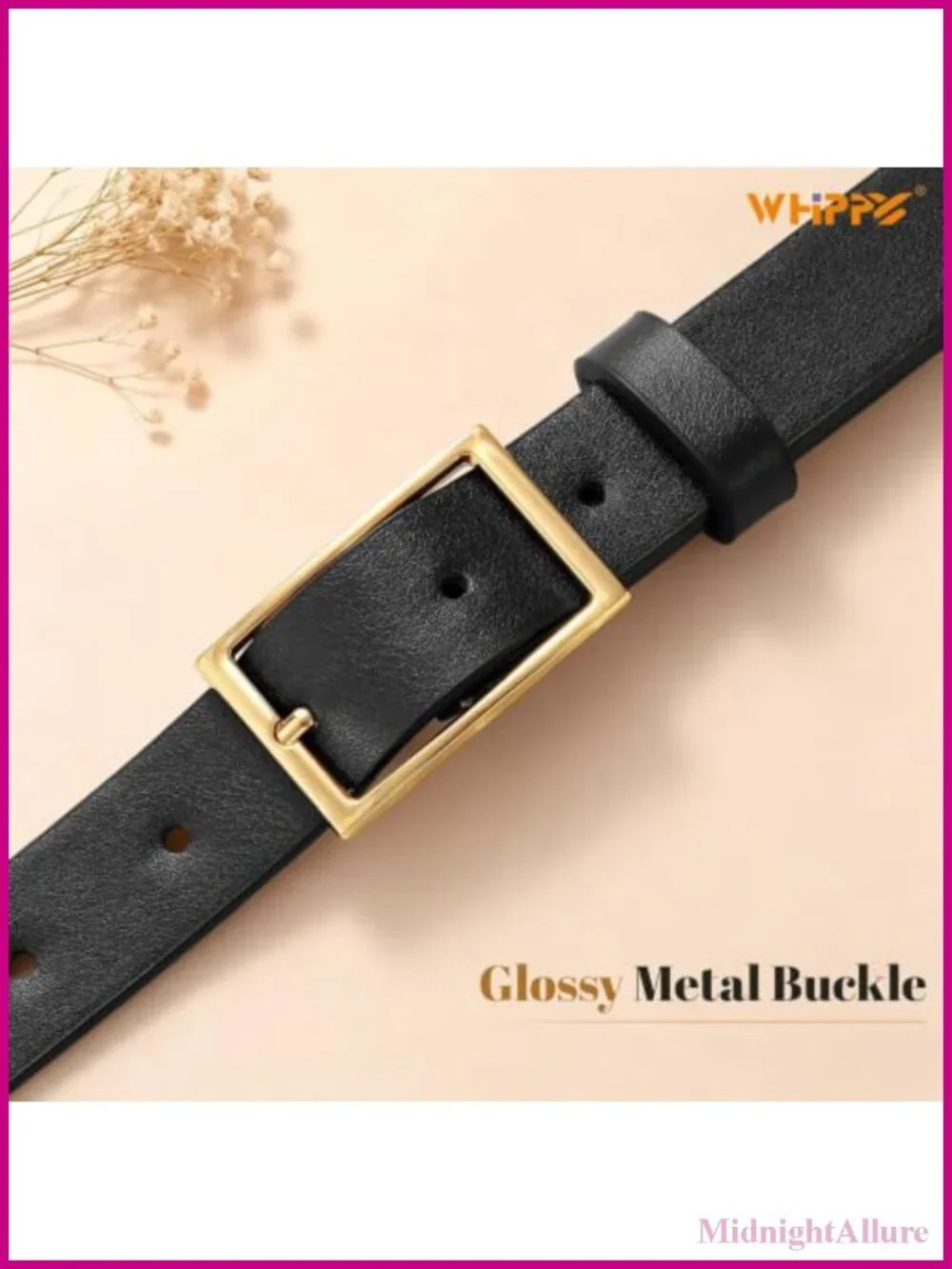 Women's Skinny PU Leather Belt Thin Waist Belt with Gold Buckle